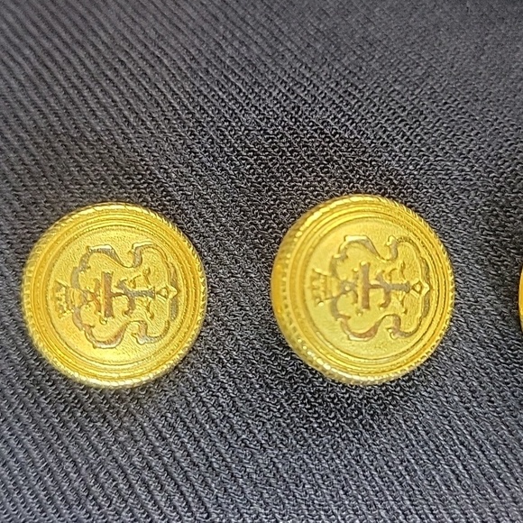 Talbots vintage navy blazer with gold crest emblem buttons - Picture 8 of 11